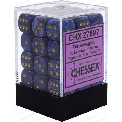 Chessex - Lustrous - 36D6 Dice Block - 12mm