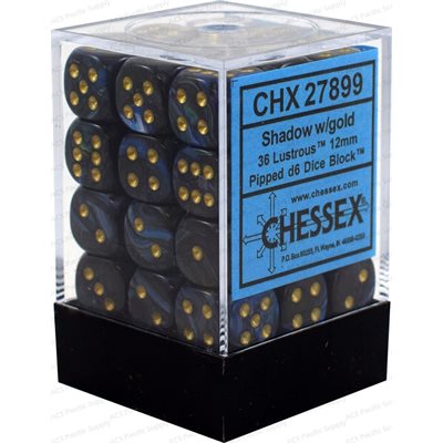 Chessex - Lustrous - 36D6 Dice Block - 12mm