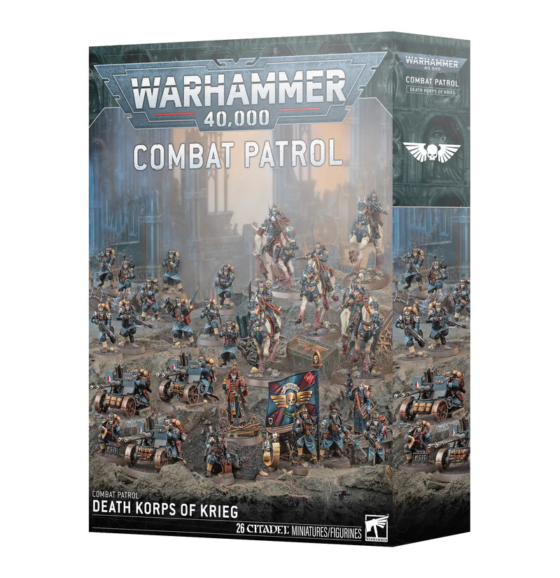 Warhammer 40k death korps of krieg featuring a blue and gold army