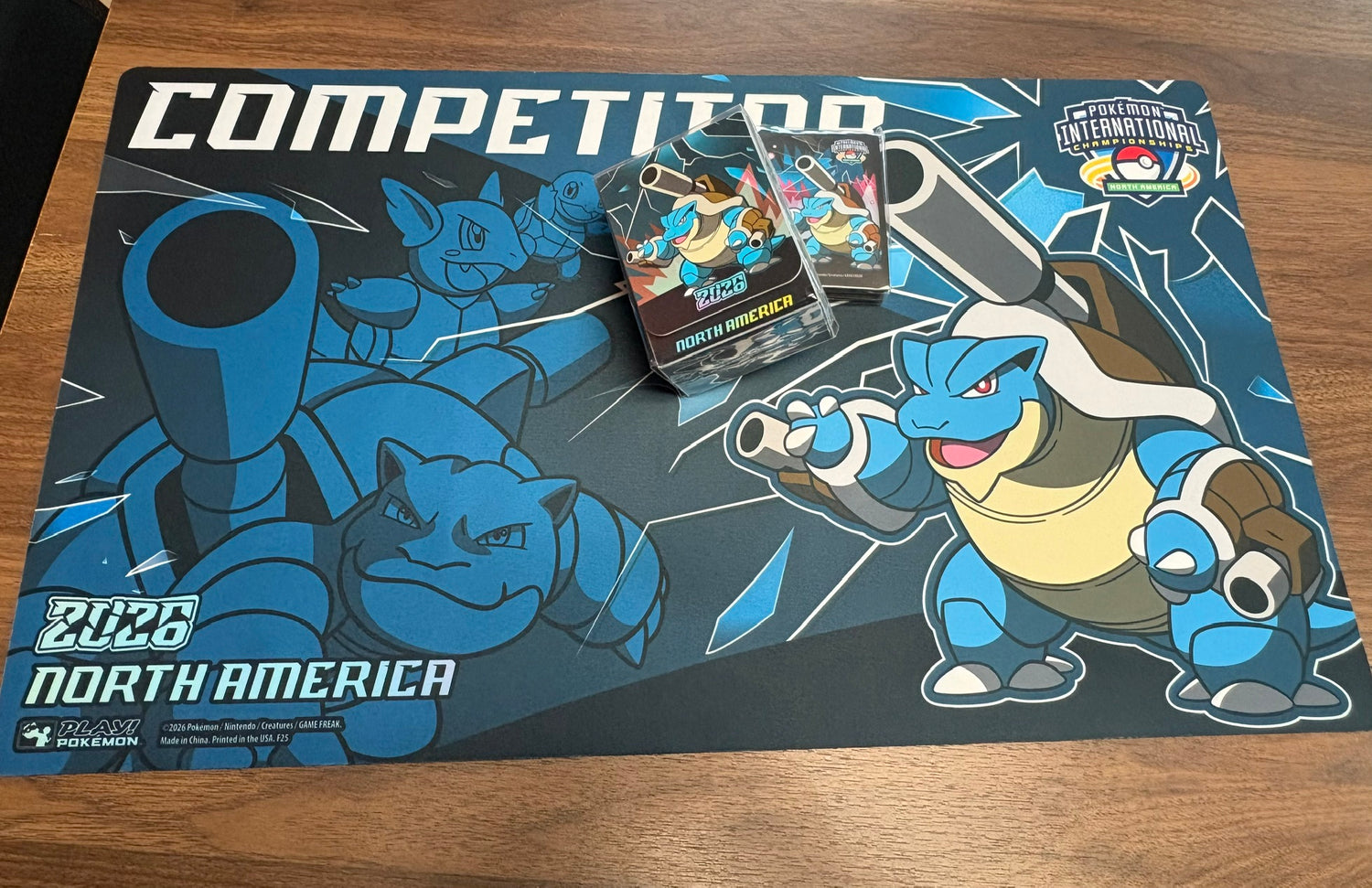 Pokemon TCG - Card Game Accessory - NAIC Set - Playmat - Sleeves - Deck Box (Blastoise)