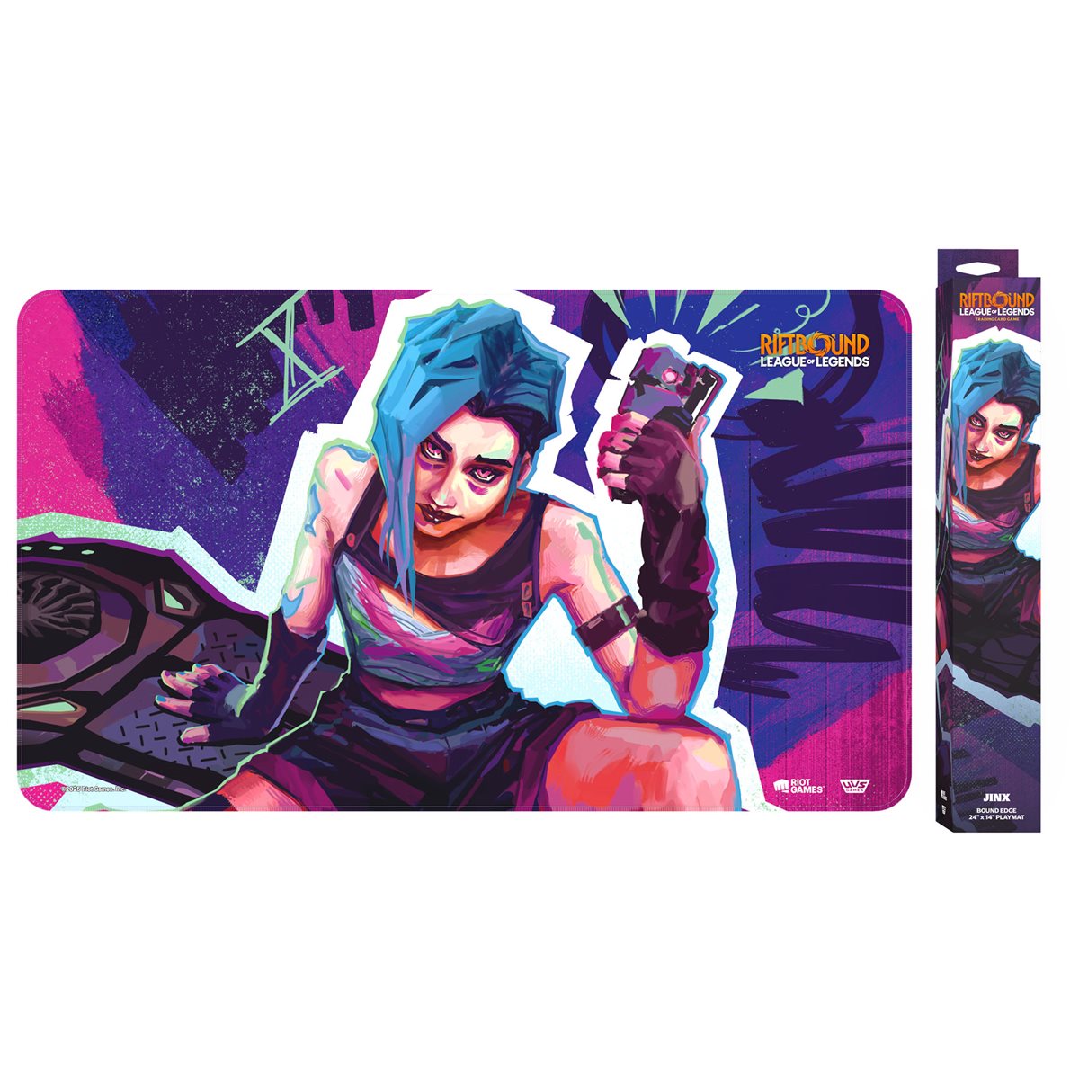 League of Legends: Riftbound TCG - Bound Edge Playmat 24" x 14" - Jinx