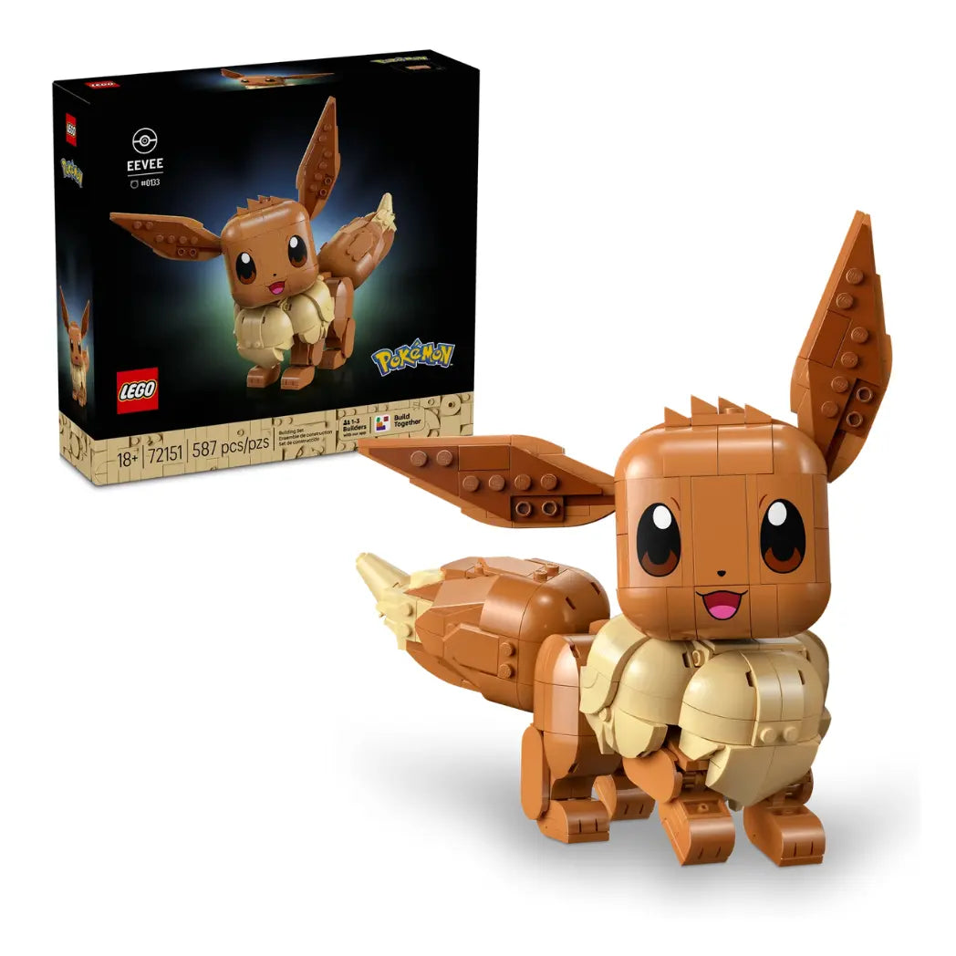 LEGO Pokémon Eevee set featuring a buildable brown Eevee.