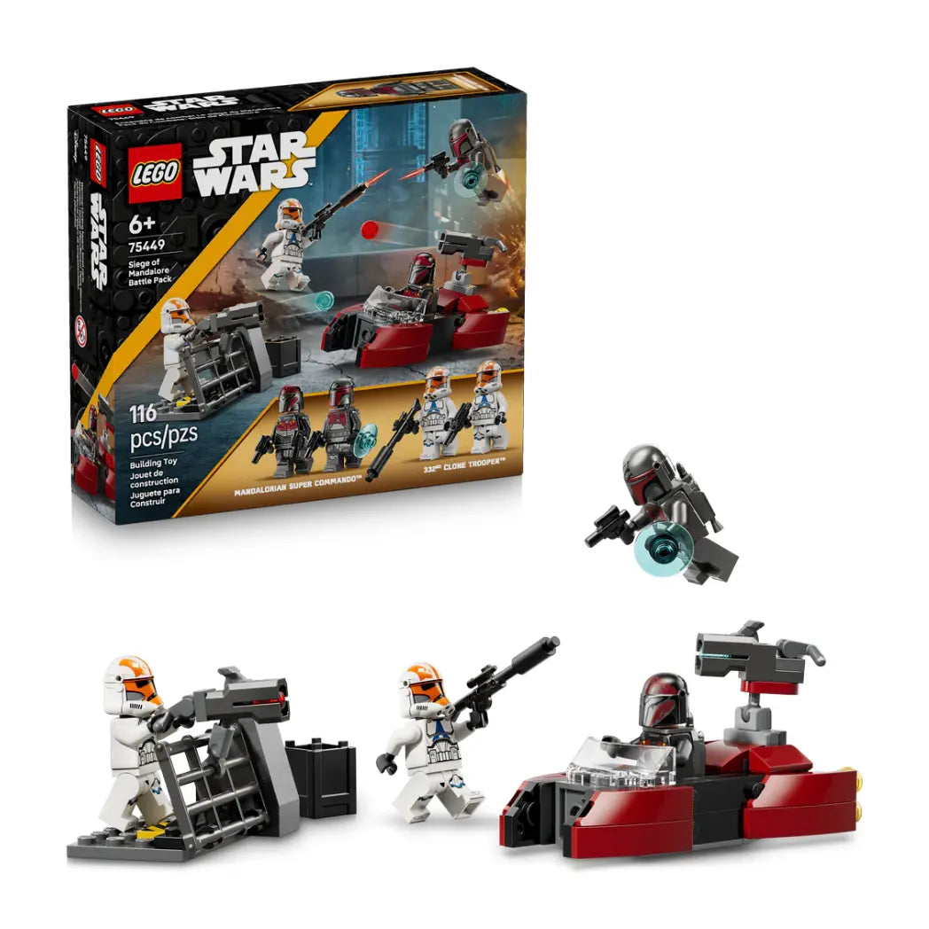 Lego Star Wars Siege of Mandalore Battle Pack featuring 332nd Clone Troopers and Mandalorian Super Commandos with a speeder.