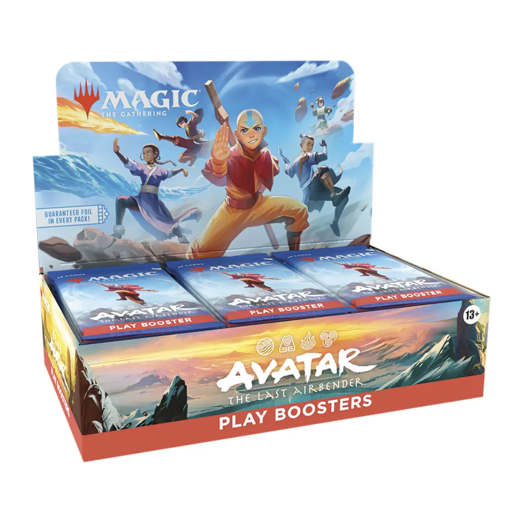 Magic: The Gathering Avatar: The Last Airbender Play Booster Display featuring Aang and friends