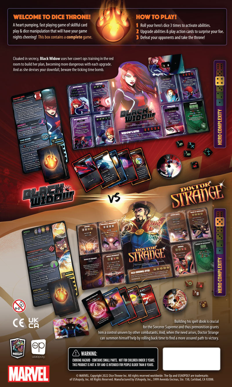 Dice Throne: Marvel 2-Hero Box - Black Widow/Doctor Strange - USAOPOLY - Card Brawlers | Quebec | Canada |