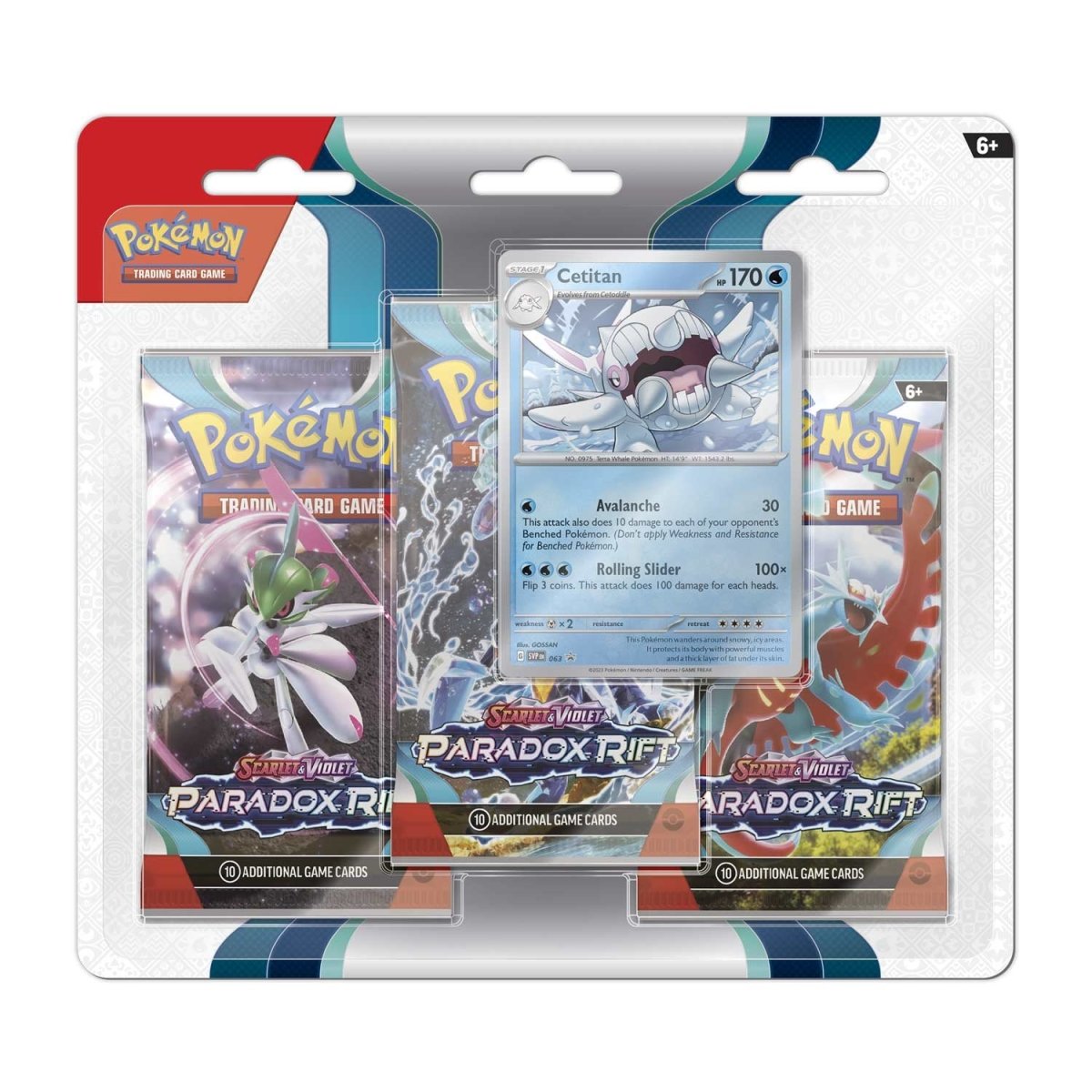 Pokemon TCG: Scarlet & Violet - Paradox Rift - Blister Pack - Three Boosters - Cetitan Promo Card - The Pokemon Company - Card Brawlers | Quebec | Canada |