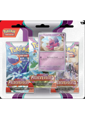 Pokemon TCG: Scarlet & Violet - Paldea Evolved - Blister Pack - Three Boosters - Tinkatink Promo - Card Brawlers | Quebec | Canada | Yu-Gi-Oh!