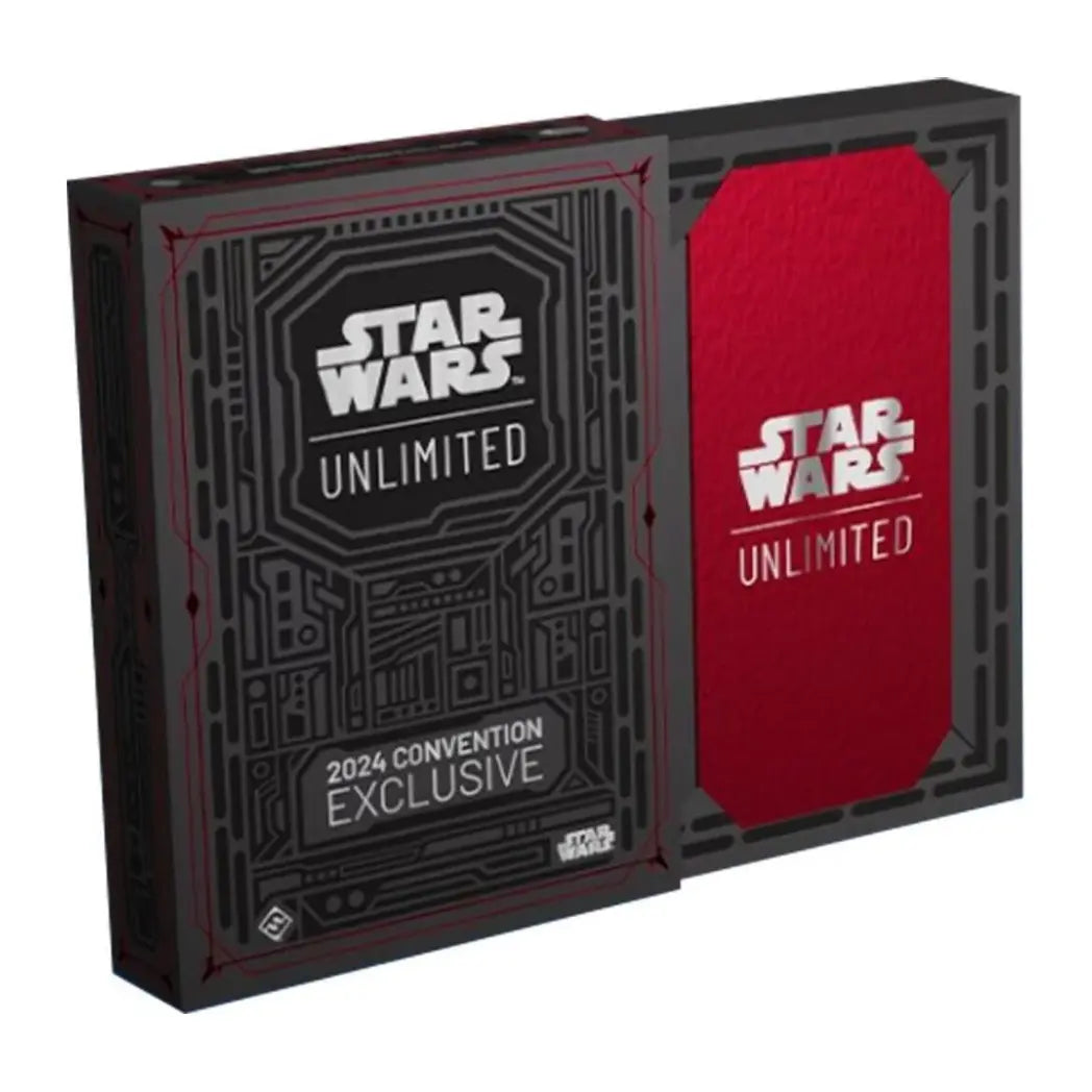 Star Wars: Unlimited - 2024 Convention Exclusive box featuring a black, grey, and red design