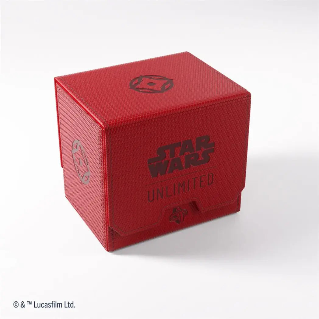 Red Deck Pod featuring a textured honeycomb finish and a debossed Star Wars Unlimited logo on the front.
