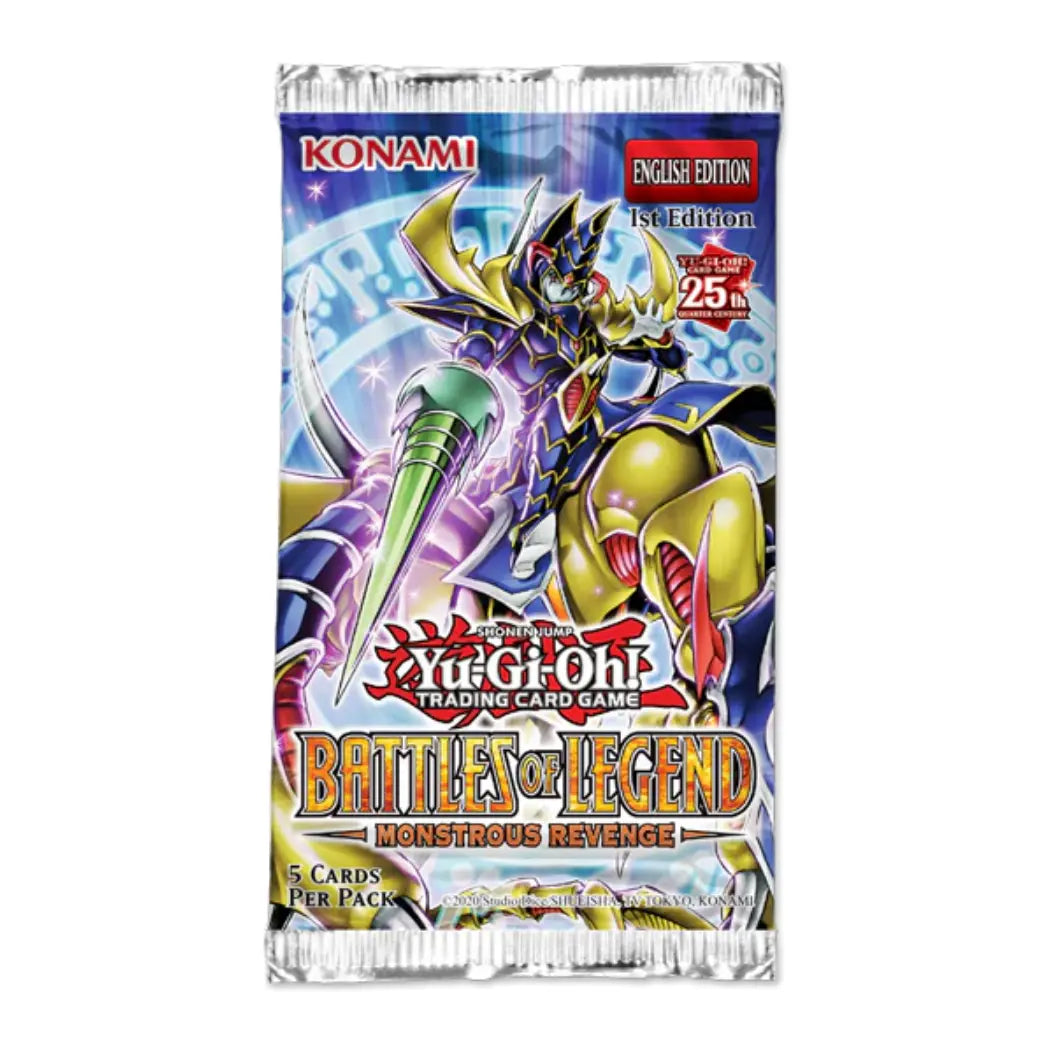Yu-Gi-Oh! Battles Of Legend Monstrous Revenge Booster Pack featuring Dark Magician the Knight of Dragon Magic