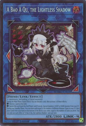 A Bao A Qu, the Lightless Shadow (Secret Rare) (MAMO-EN038) - Magnificent Monsters 1st Edition - Card Brawlers