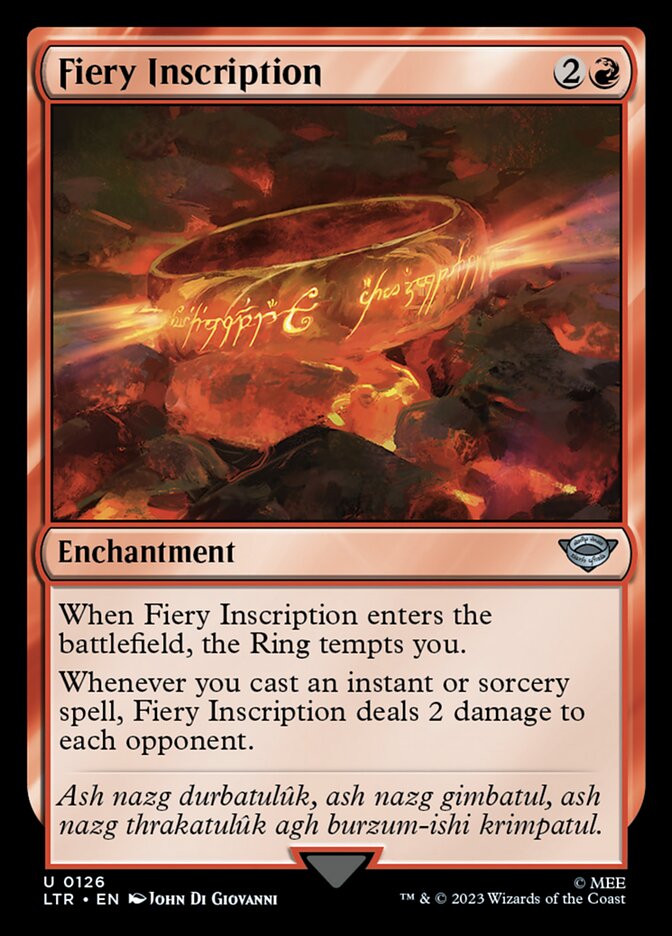 Fiery Inscription [The Lord of the Rings: Tales of Middle-Earth] - Magic: The Gathering - Card Brawlers | Quebec | Canada |