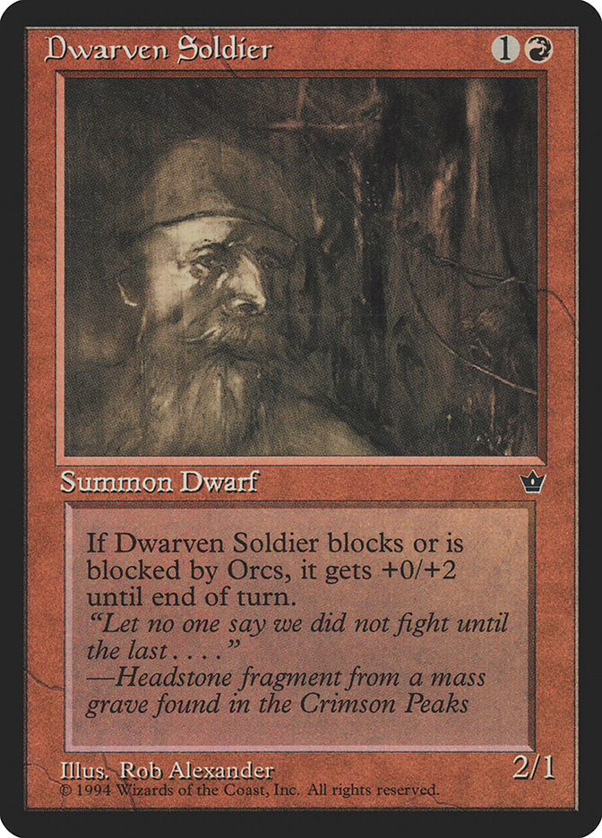 Dwarven Soldier (Rob Alexander) [Fallen Empires] - Magic: The Gathering - Card Brawlers | Quebec | Canada |