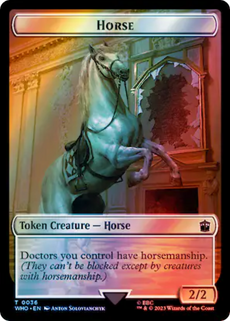 Horse // Alien Salamander Double-Sided Token (Surge Foil) [Doctor Who Tokens] - Magic: The Gathering - Card Brawlers | Quebec | Canada |