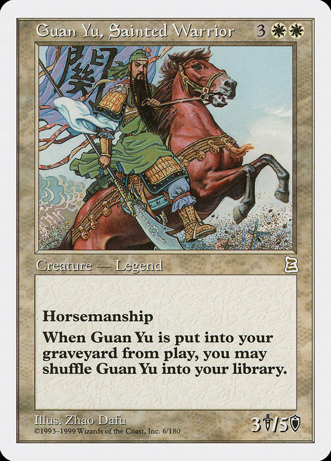 Guan Yu, Sainted Warrior [Portal Three Kingdoms] - Magic: The Gathering - Card Brawlers | Quebec | Canada |