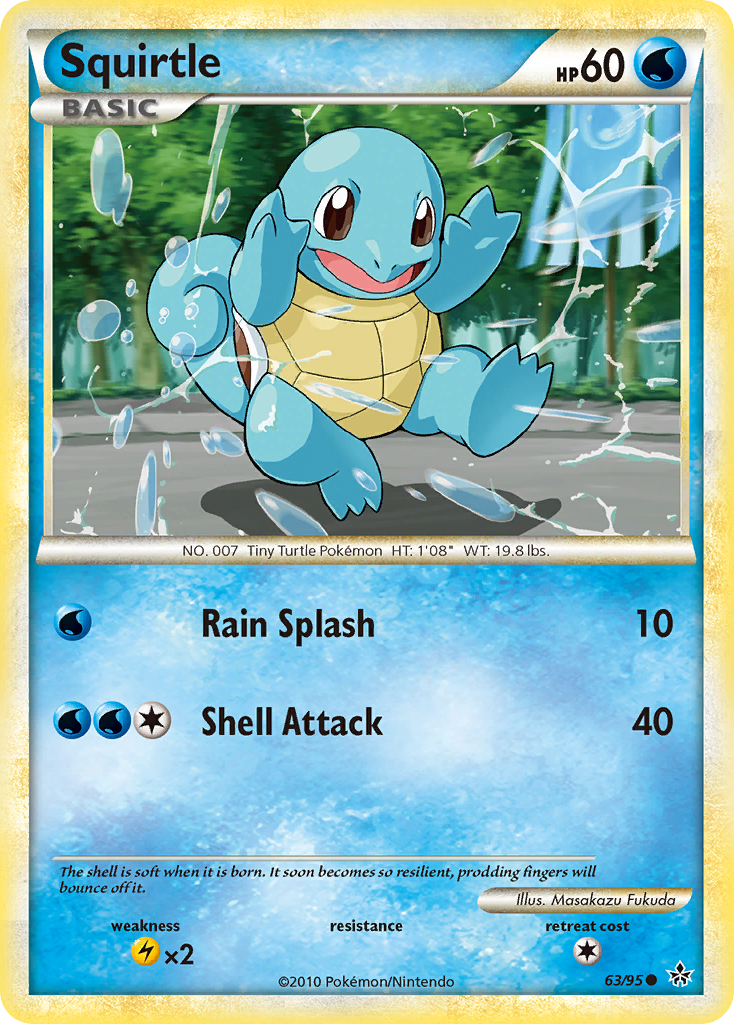 Squirtle (63/95) [HeartGold & SoulSilver: Unleashed] - Pokémon - Card Brawlers | Quebec | Canada |