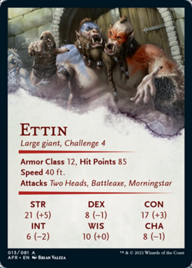 Ettin Art Card (Gold-Stamped Signature) [Dungeons & Dragons: Adventures in the Forgotten Realms Art Series] - Magic: The Gathering - Card Brawlers | Quebec | Canada |