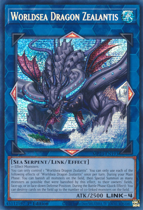 Worldsea Dragon Zealantis [MP23-EN193] Prismatique Secret Rare 