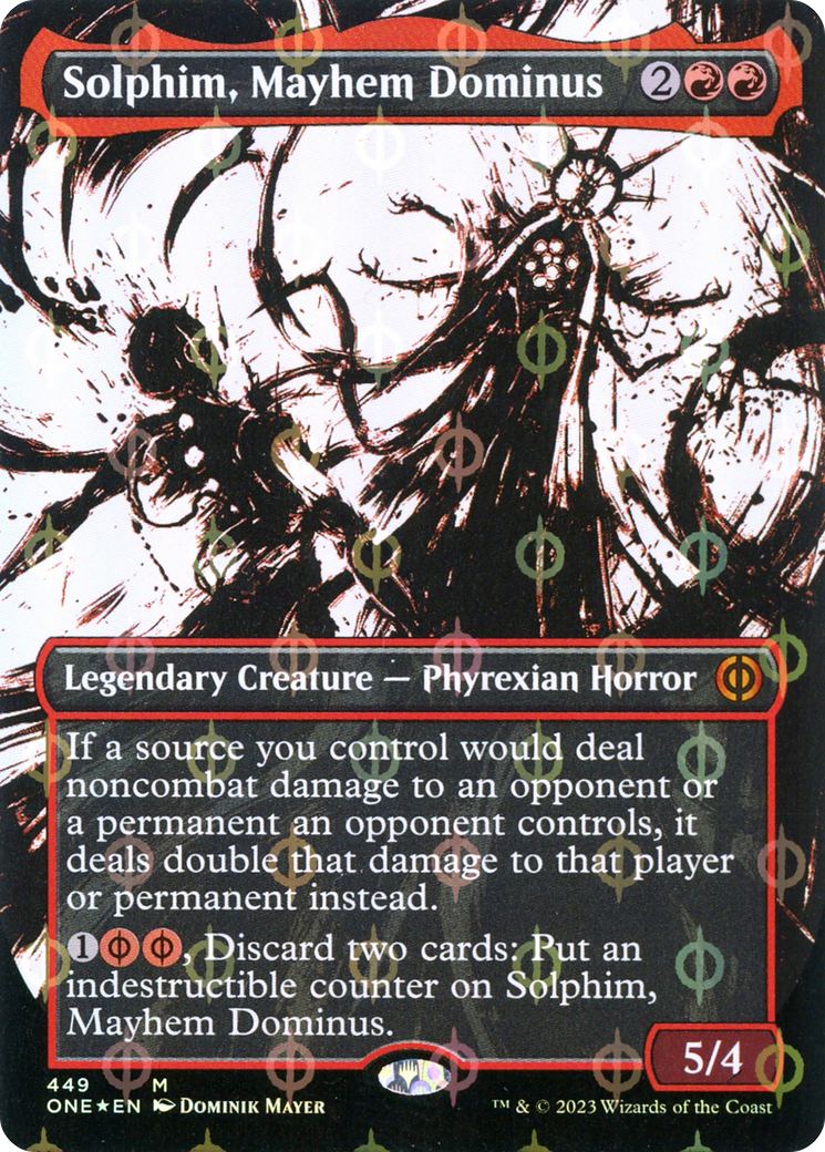 Solphim, Mayhem Dominus (Borderless Ichor Step-and-Compleat Foil) [Phyrexia: All Will Be One] - Magic: The Gathering - Card Brawlers | Quebec | Canada |