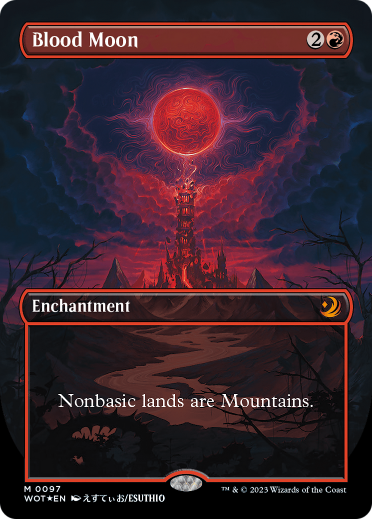 Blood Moon (Anime Borderless) (Confetti Foil) [Wilds of Eldraine: Enchanting Tales] - Magic: The Gathering - Card Brawlers | Quebec | Canada |