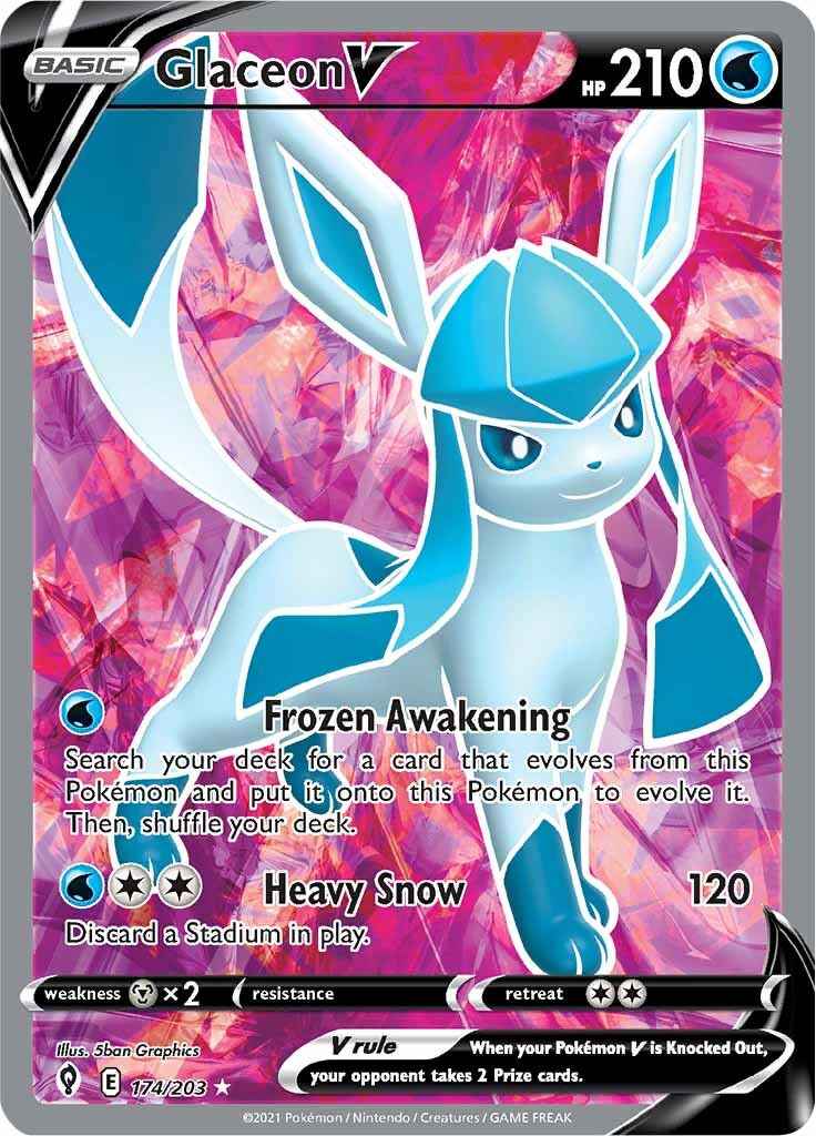 Glaceon V (174/203) [Sword & Shield: Evolving Skies] - Pokémon - Card Brawlers | Quebec | Canada |