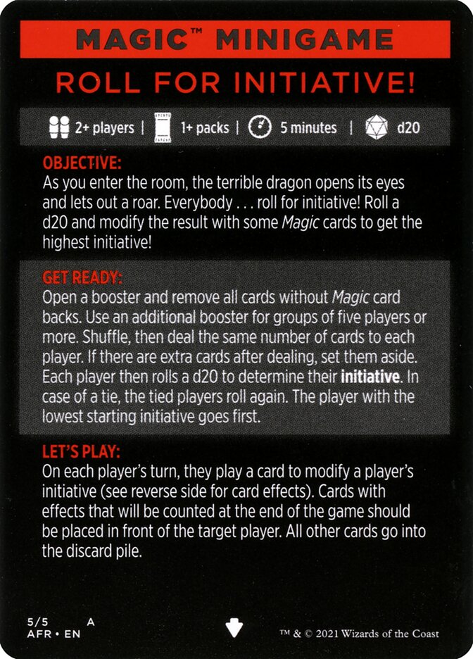 Roll for Initiative (Magic Minigame) [Dungeons & Dragons: Adventures in the Forgotten Realms Minigame] - Magic: The Gathering - Card Brawlers | Quebec | Canada |