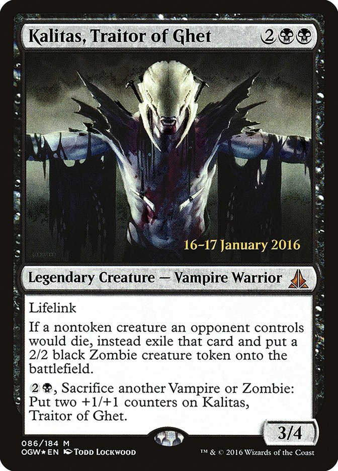 Kalitas, Traitor of Ghet [Oath of the Gatewatch Prerelease Promos] - Magic: The Gathering - Card Brawlers | Quebec | Canada |