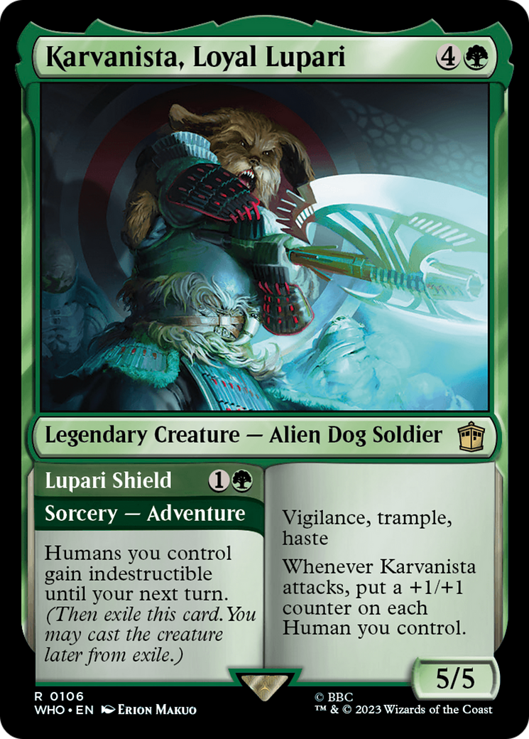 Karvanista, Loyal Lupari // Lupari Shield [Doctor Who] - Magic: The Gathering - Card Brawlers | Quebec | Canada |