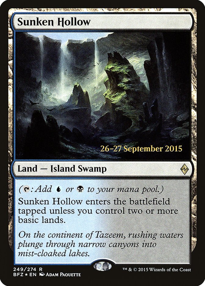 Sunken Hollow [Battle for Zendikar Prerelease Promos] - Magic: The Gathering - Card Brawlers | Quebec | Canada |
