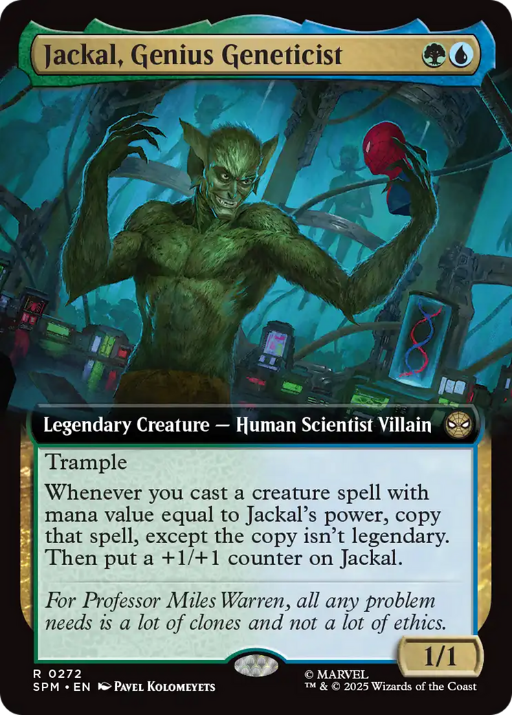 Jackal, Genius Geneticist (Extended Art) [Marvel's Spider-Man] - Magic: The Gathering - Card Brawlers | Quebec | Canada |