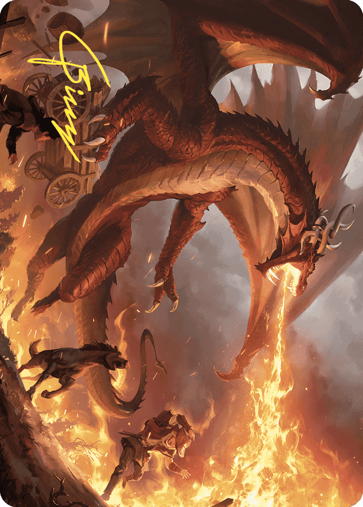 Realm-Scorcher Hellkite Art Card (Gold-Stamped Signature) [Wilds of Eldraine Art Series] - Magic: The Gathering - Card Brawlers | Quebec | Canada |