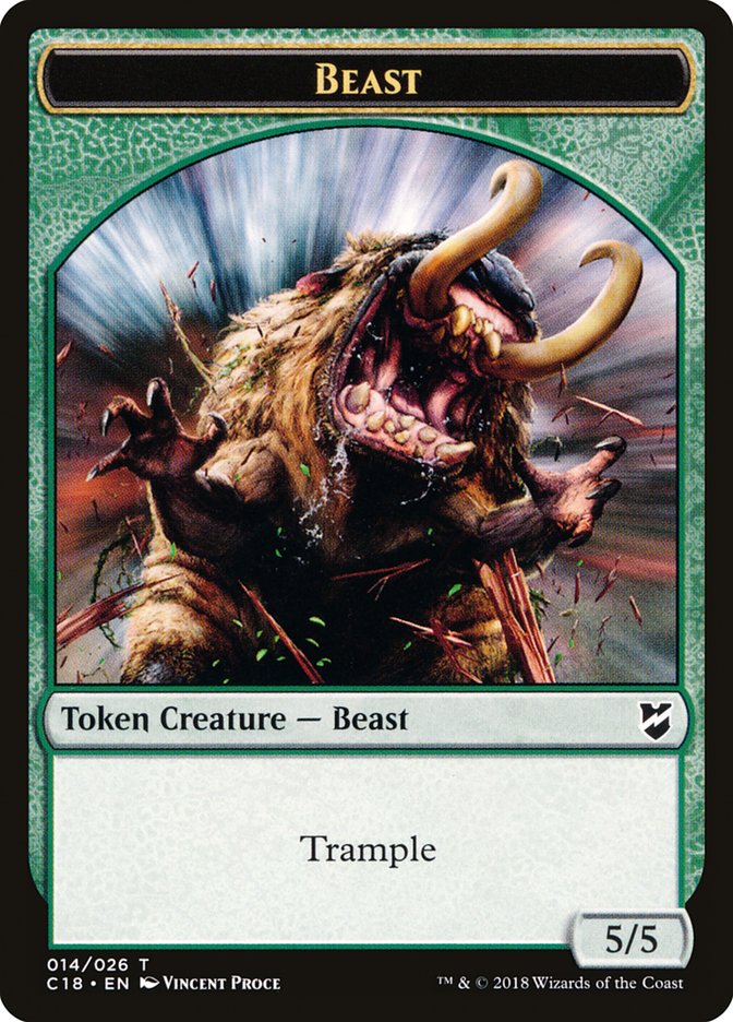 Beast Token (014/026) [Commander 2018 Tokens] - Magic: The Gathering - Card Brawlers | Quebec | Canada |