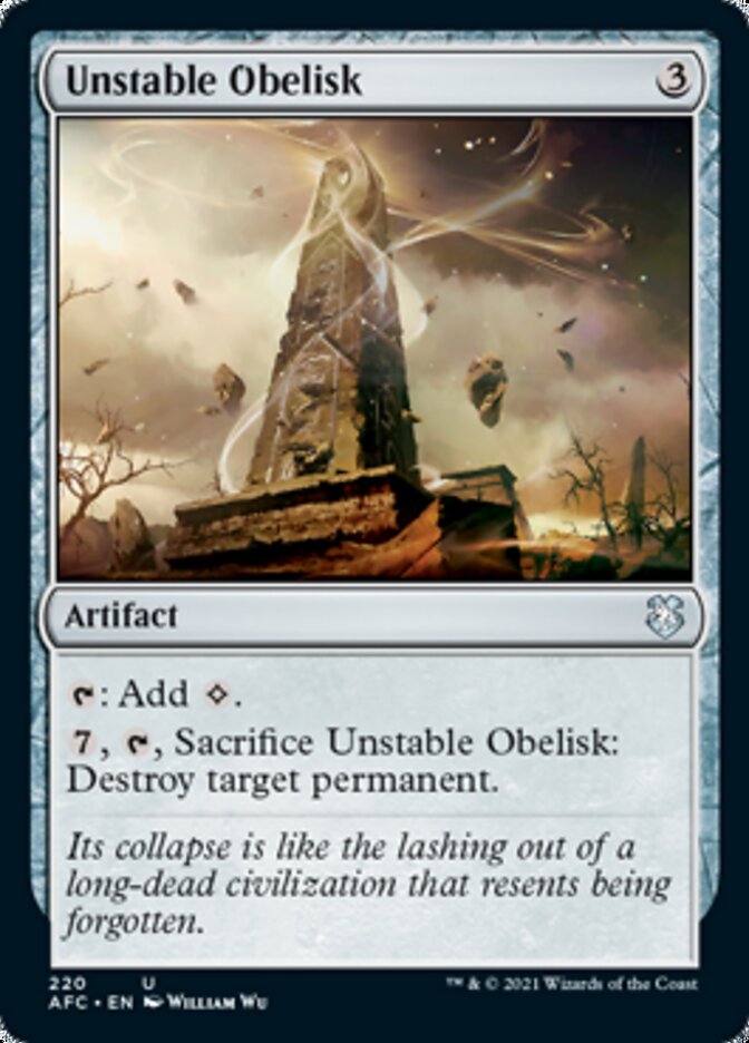 Unstable Obelisk [Dungeons & Dragons: Adventures in the Forgotten Realms Commander] - Magic: The Gathering - Card Brawlers | Quebec | Canada |
