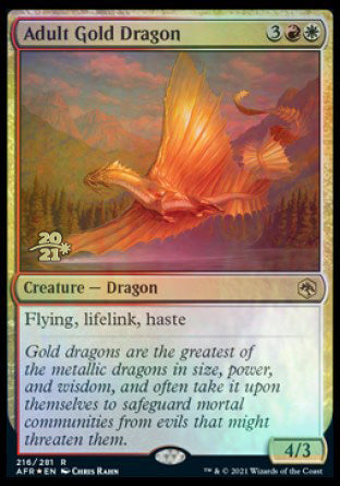 Adult Gold Dragon [Dungeons & Dragons: Adventures in the Forgotten Realms Prerelease Promos] - Magic: The Gathering - Card Brawlers | Quebec | Canada |