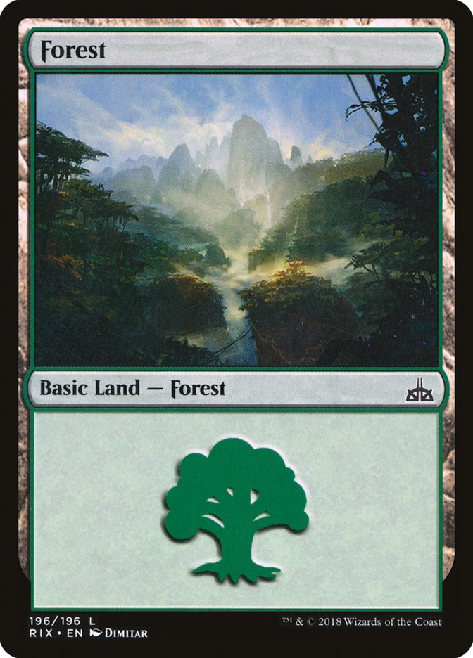Forest (196) [Rivals of Ixalan] - Magic: The Gathering - Card Brawlers | Quebec | Canada |