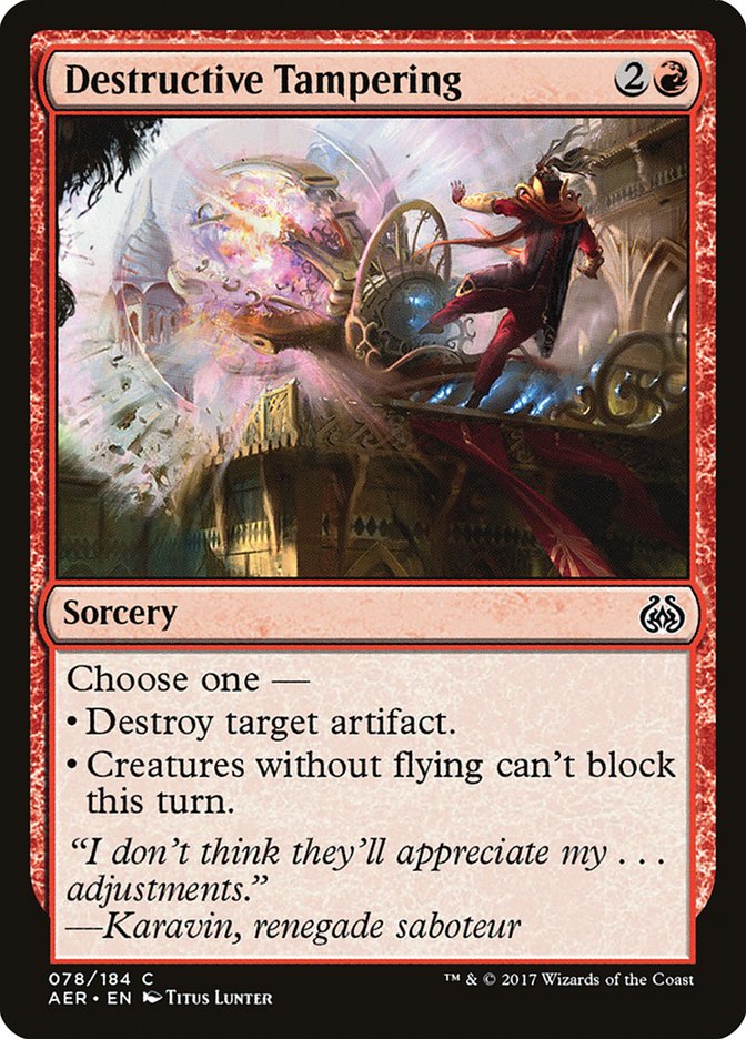 Destructive Tampering [Aether Revolt] - Magic: The Gathering - Card Brawlers | Quebec | Canada |