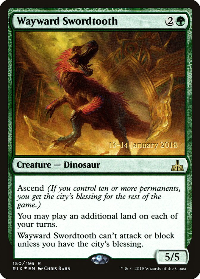 Wayward Swordtooth [Rivals of Ixalan Prerelease Promos] - Magic: The Gathering - Card Brawlers | Quebec | Canada |