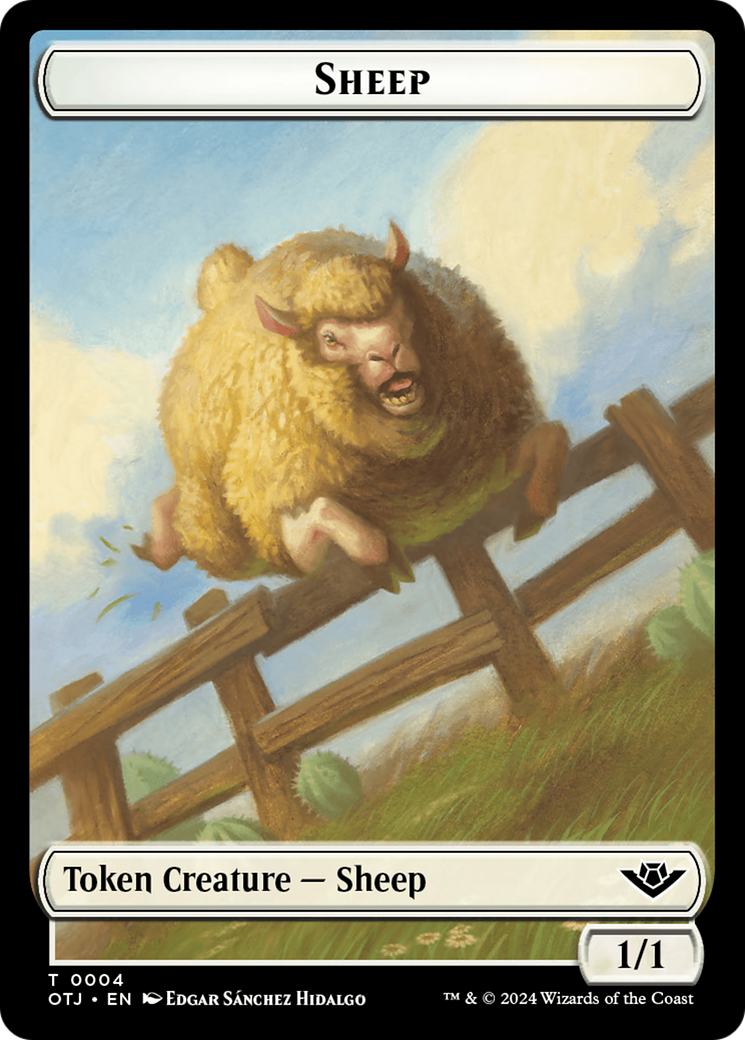 Sheep // Plot Double-Sided Token [Outlaws of Thunder Junction Tokens] - Magic: The Gathering - Card Brawlers | Quebec | Canada |