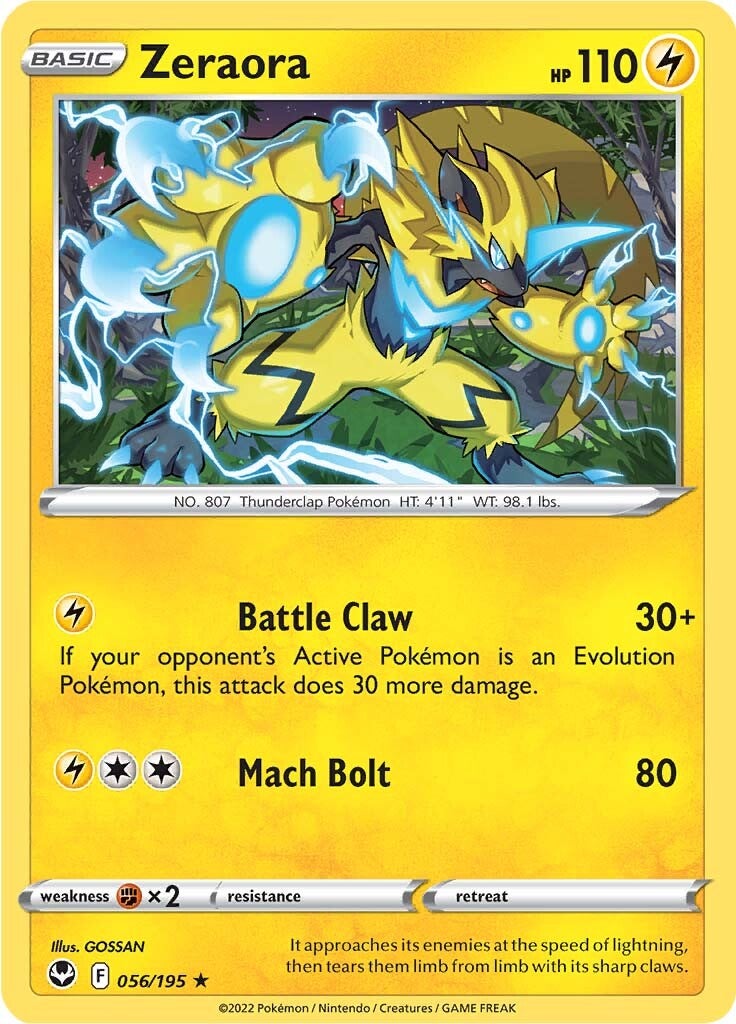 Zeraora (056/195) [Sword & Shield: Silver Tempest] - Pokémon - Card Brawlers | Quebec | Canada |