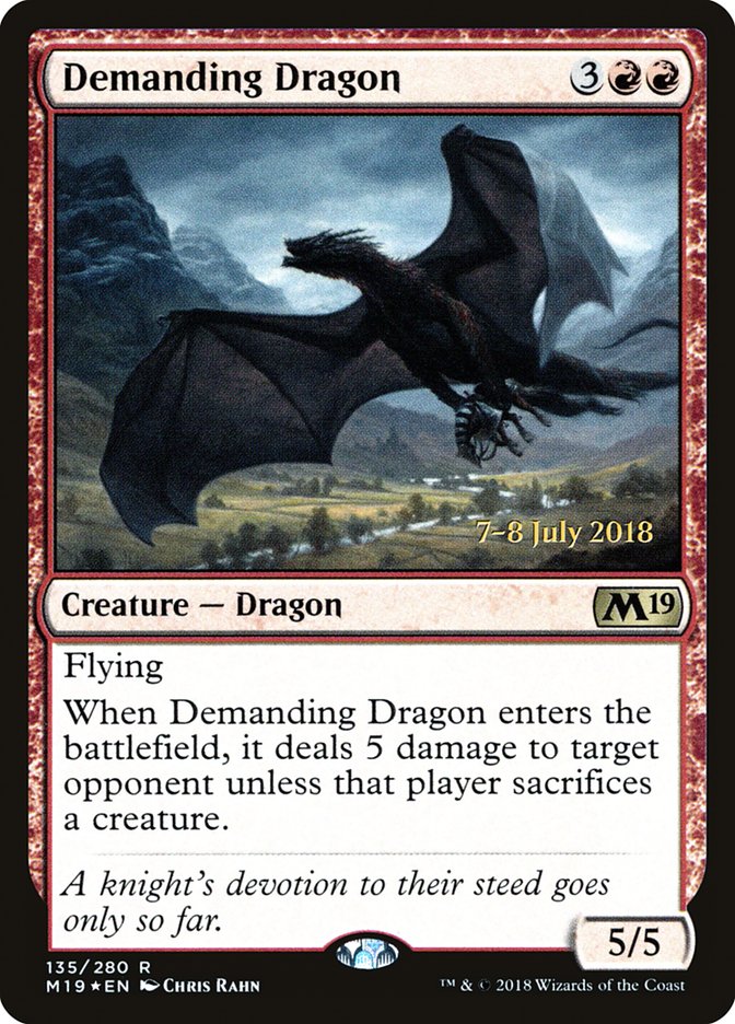 Demanding Dragon [Core Set 2019 Prerelease Promos] - Magic: The Gathering - Card Brawlers | Quebec | Canada |