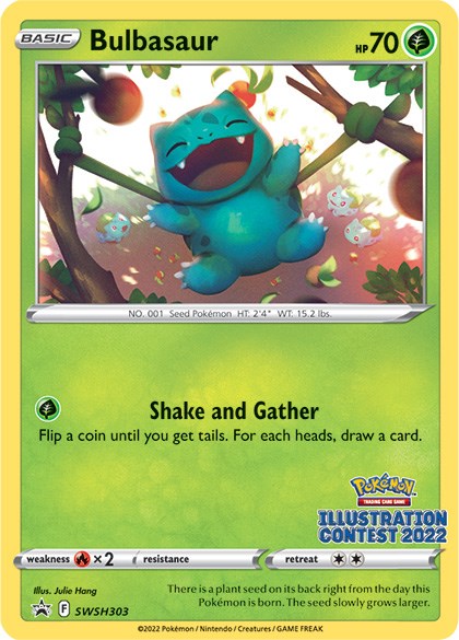Bulbasaur (SWSH303) (Illustration Contest 2022) [Sword & Shield: Black Star Promos] - Pokémon - Card Brawlers | Quebec | Canada |