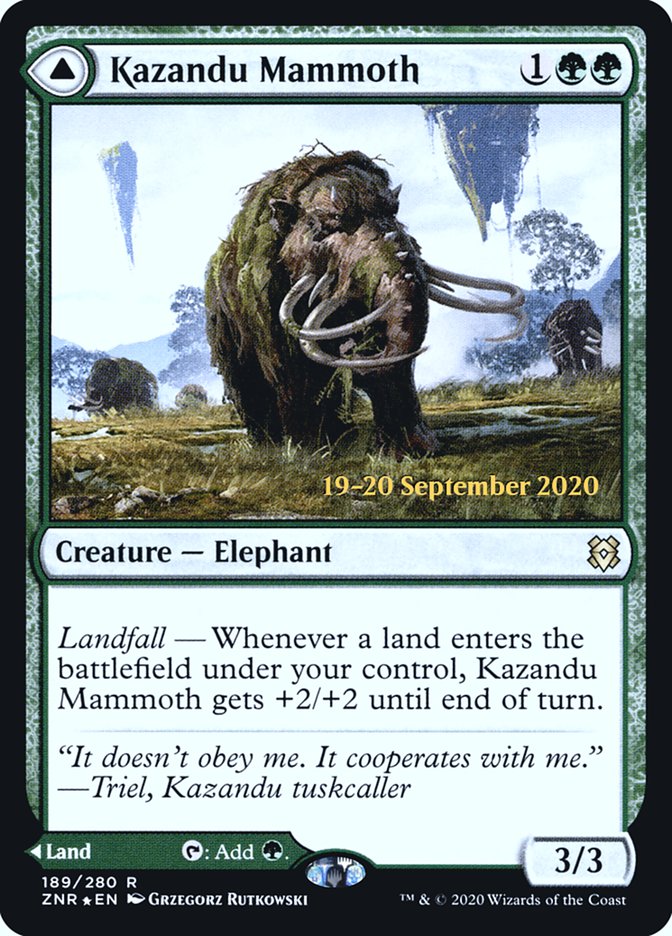 Kazandu Mammoth // Kazandu Valley [Zendikar Rising Prerelease Promos] - Magic: The Gathering - Card Brawlers | Quebec | Canada |