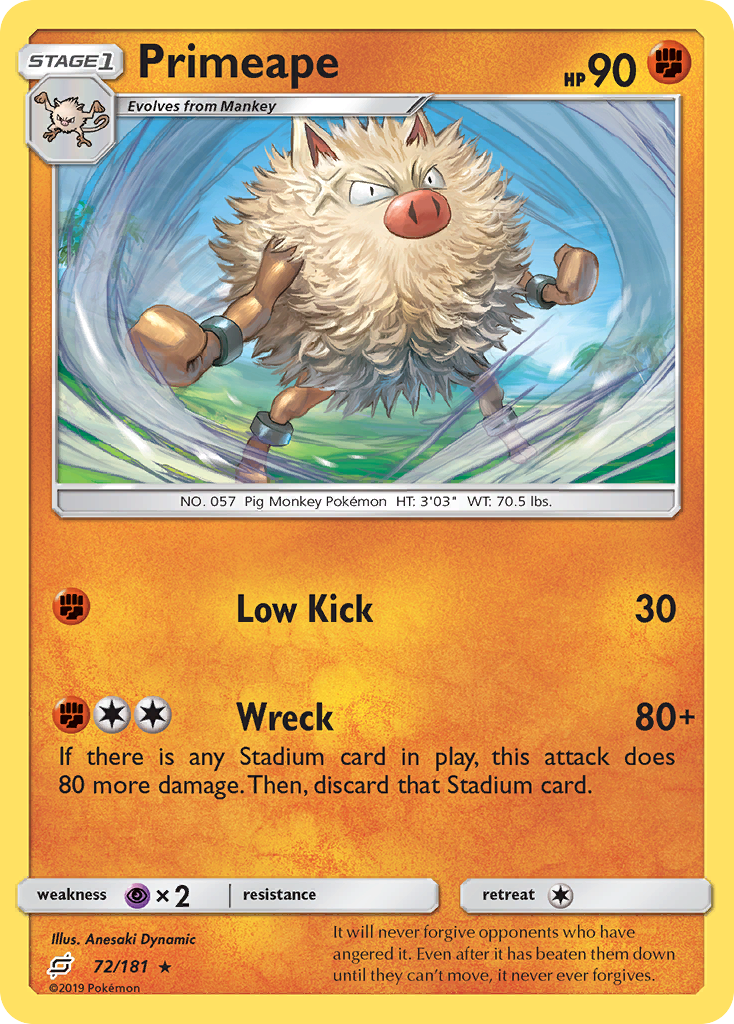 Primeape (72/181) [Sun & Moon: Team Up] - Pokémon - Card Brawlers | Quebec | Canada |