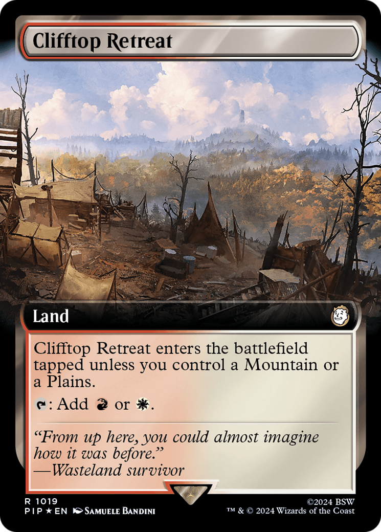 Clifftop Retreat (Extended Art) (Surge Foil) [Fallout] - Magic: The Gathering - Card Brawlers | Quebec | Canada |