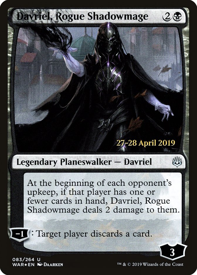 Davriel, Rogue Shadowmage [War of the Spark Prerelease Promos] - Magic: The Gathering - Card Brawlers | Quebec | Canada |