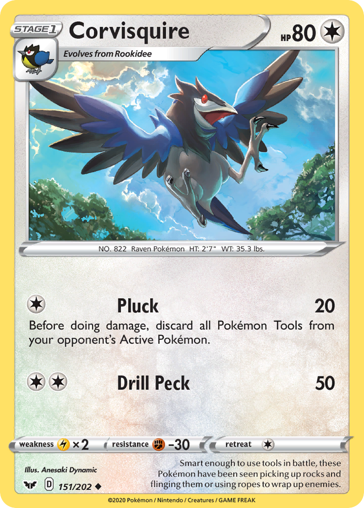 Corvisquire (151/202) [Sword & Shield: Base Set] - Pokémon - Card Brawlers | Quebec | Canada |