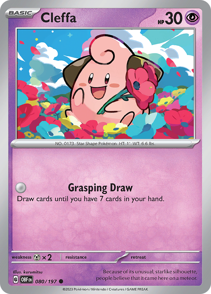 Cleffa (080/197) [Scarlet & Violet: Obsidian Flames] - Pokémon - Card Brawlers | Quebec | Canada |