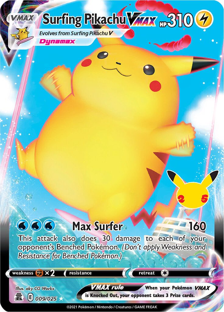 Surfing Pikachu VMAX (009/025) [Celebrations: 25th Anniversary] - Pokémon - Card Brawlers | Quebec | Canada |