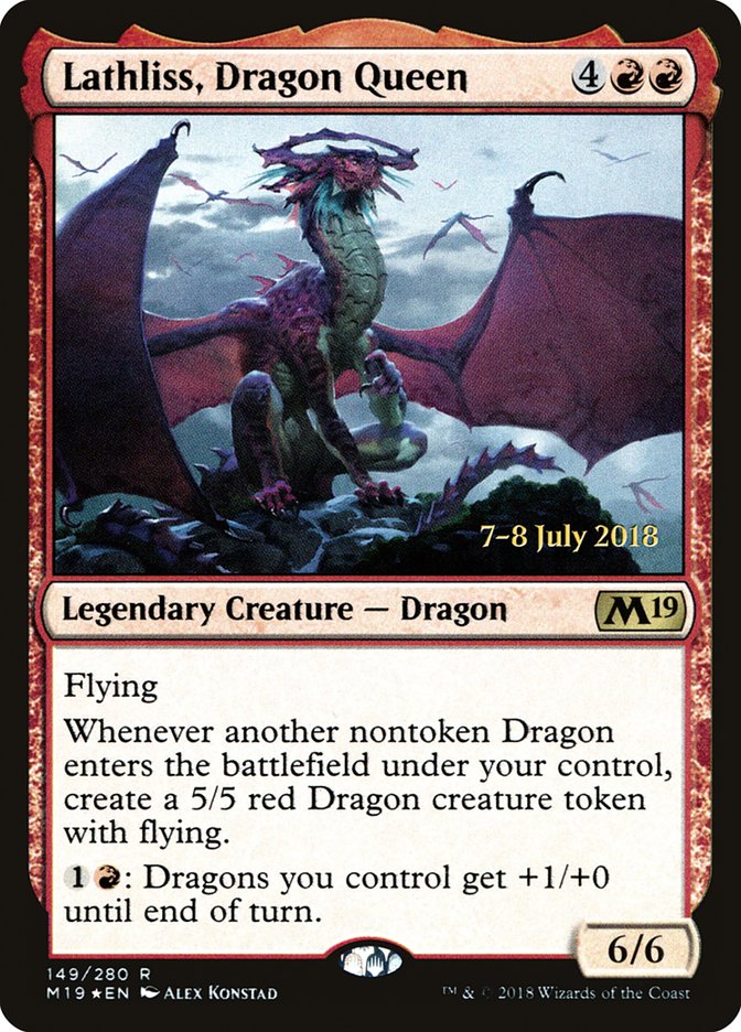 Lathliss, Dragon Queen [Core Set 2019 Prerelease Promos] - Magic: The Gathering - Card Brawlers | Quebec | Canada |