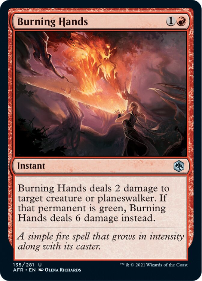Burning Hands [Dungeons & Dragons: Adventures in the Forgotten Realms] - Magic: The Gathering - Card Brawlers | Quebec | Canada |